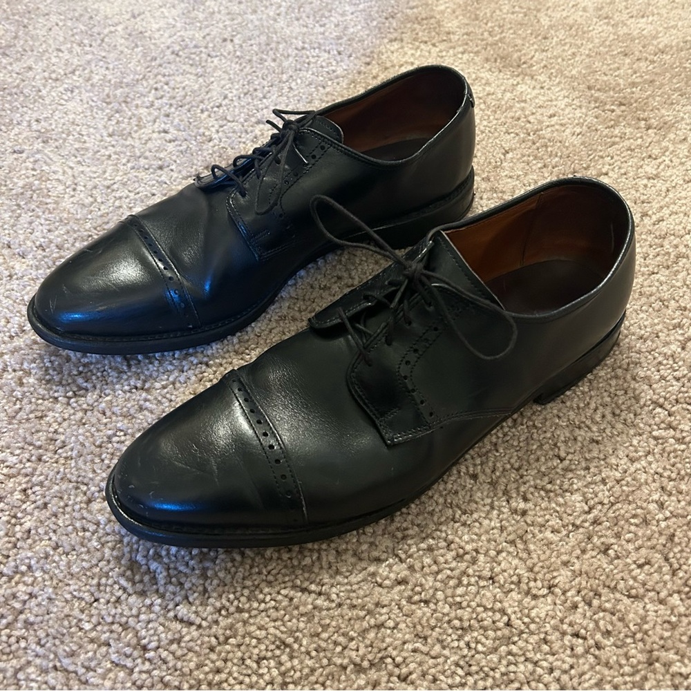 Allen Edmonds Black Cap-Toe Derby Shoes